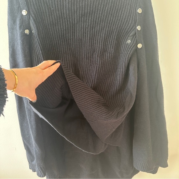 Karen Millen Black Turtleneck Poncho with Button Detail - Picture 5 of 8